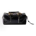 PRADA Dangle brand logo zipper opening single-shoulder handbag, medium size for women, black